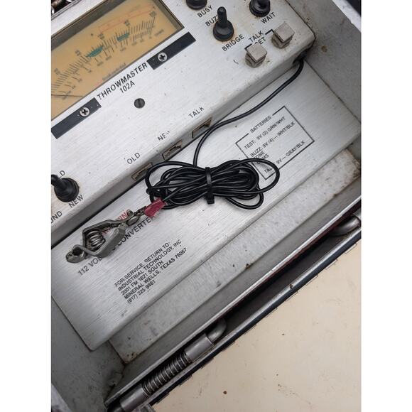 Vintage Industrial Technology Throwmaster 102A Telephone Cable Tester w Leads - Picture 7 of 16
